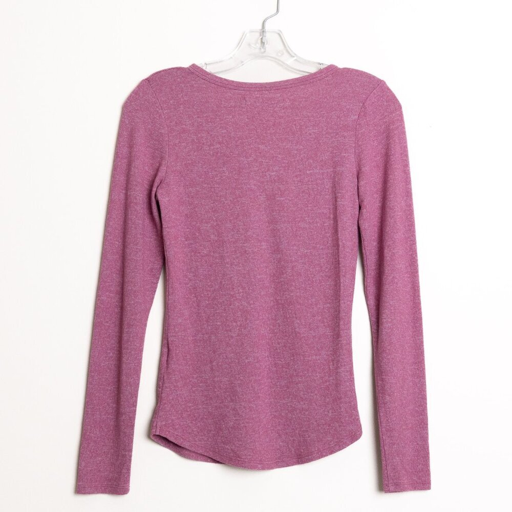 Abercrombie & Fitch Long Sleeve Henley Pink Y2K Embroidered Logo XS - Picture 3 of 11